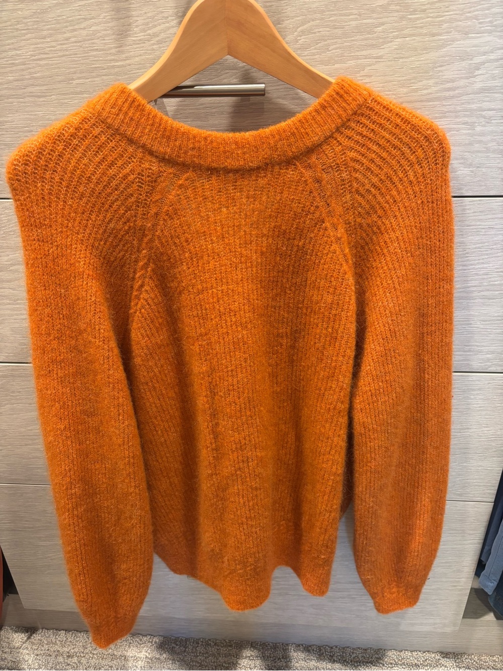 Othello Sezane Rust Orange Ribbed Button Cardigan - Picture 5 of 10